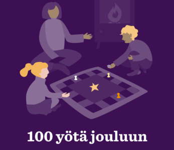 Lasten joulurauhan julistus 2024 kampanjamateriaali: 100 yötä jouluun.