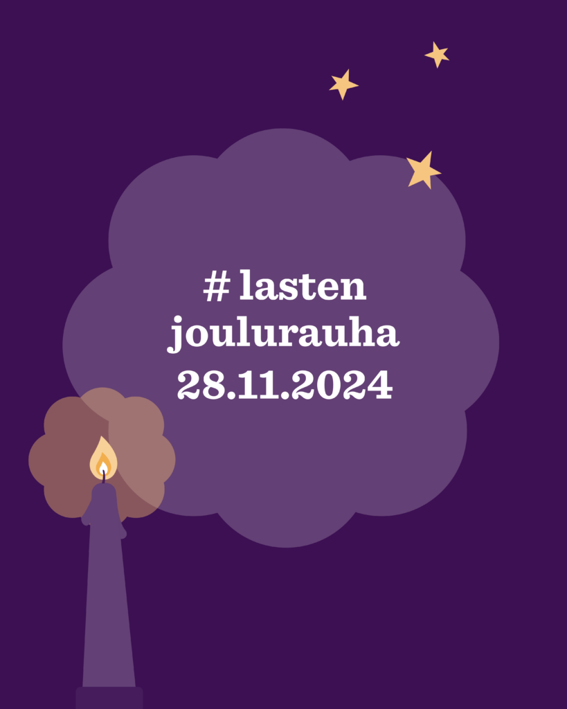 Lasten joulurauhan julistus 2024 kampanjamateriaali: julistuspäivä.